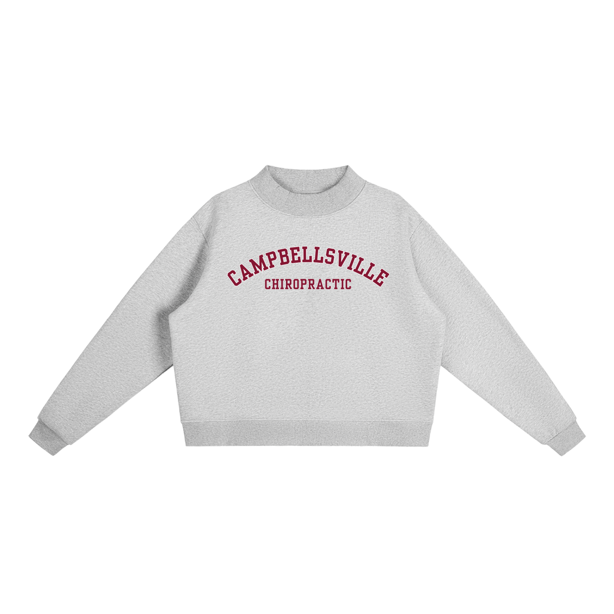 Campbellsville Mock Neck Sweatshirt - Varsity Font Red/White