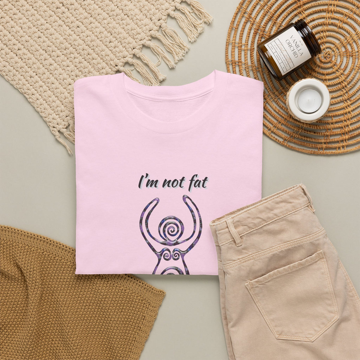 Goddess Sized Tee — "I'm not fat, I'm Goddess Sized" Empowerment T‑Shirt | Andi B. Designs