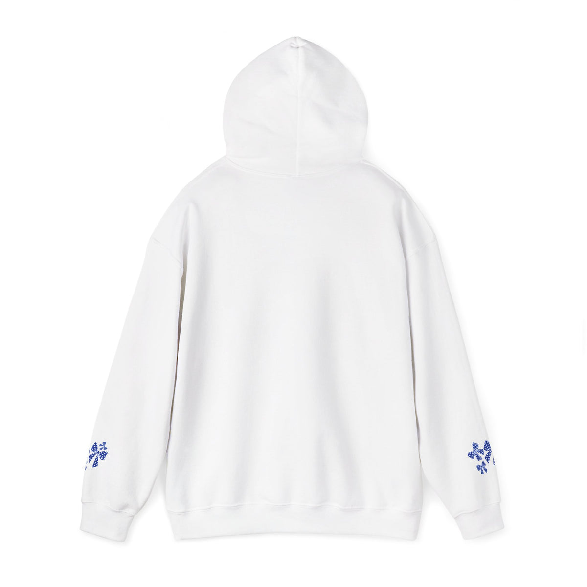 Polka Dot Bow Hoodie — Cute Blue Ribbon Graphic Sweatshirt