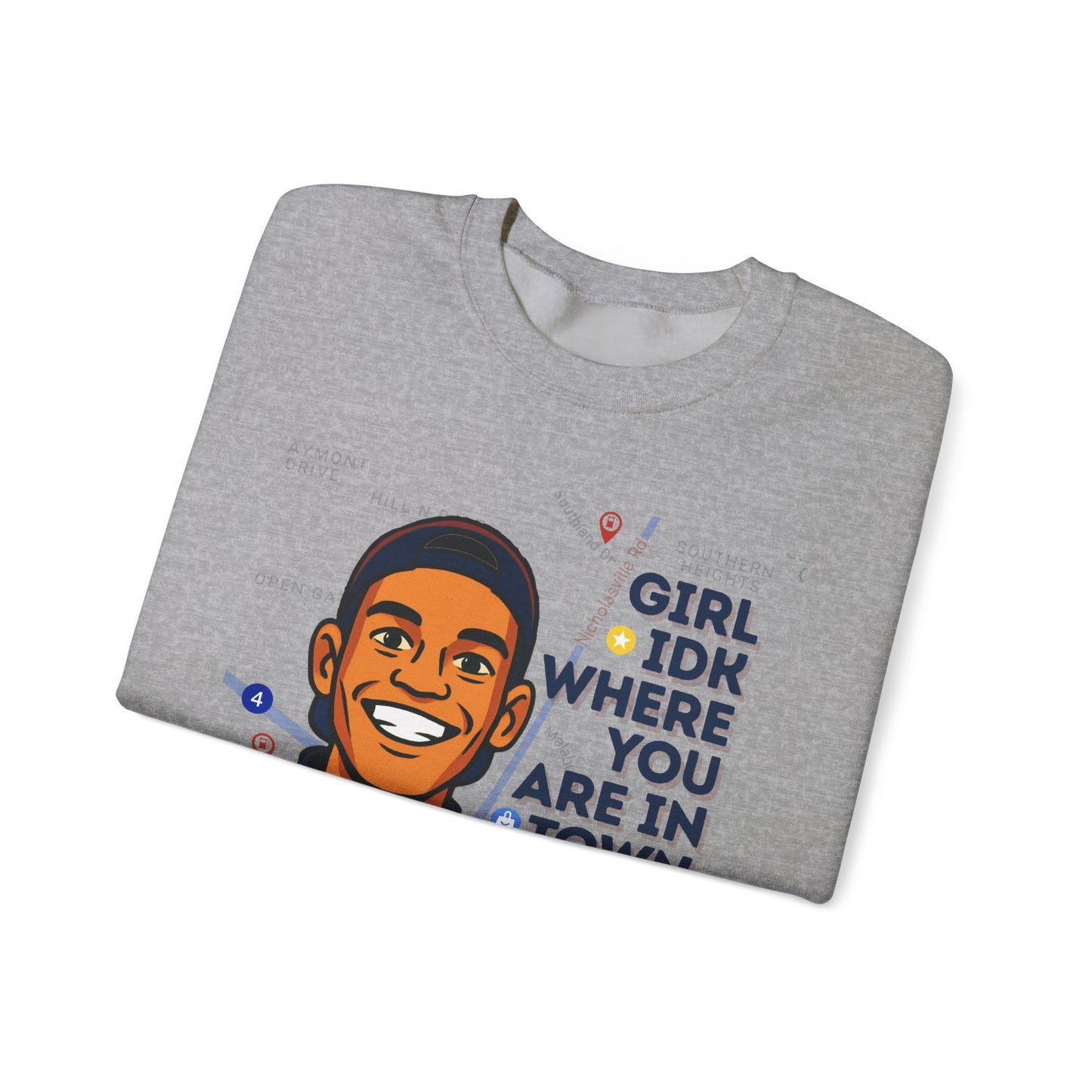 GreatbatchofCookies “Girl Idk Where You Are In Town…” | Lexington Kentucky Crewneck (Dark Font)
