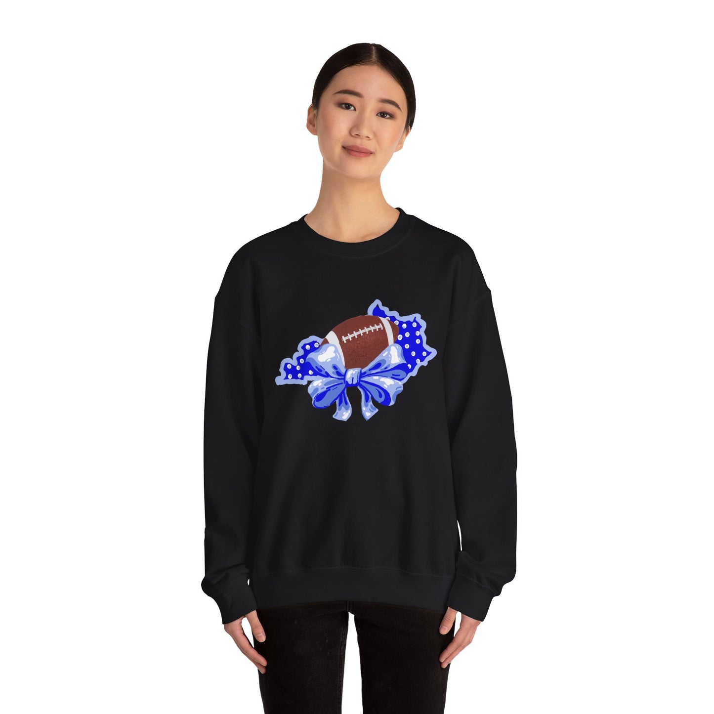 Football and Bows Crewneck Sweatshirt for Fans!