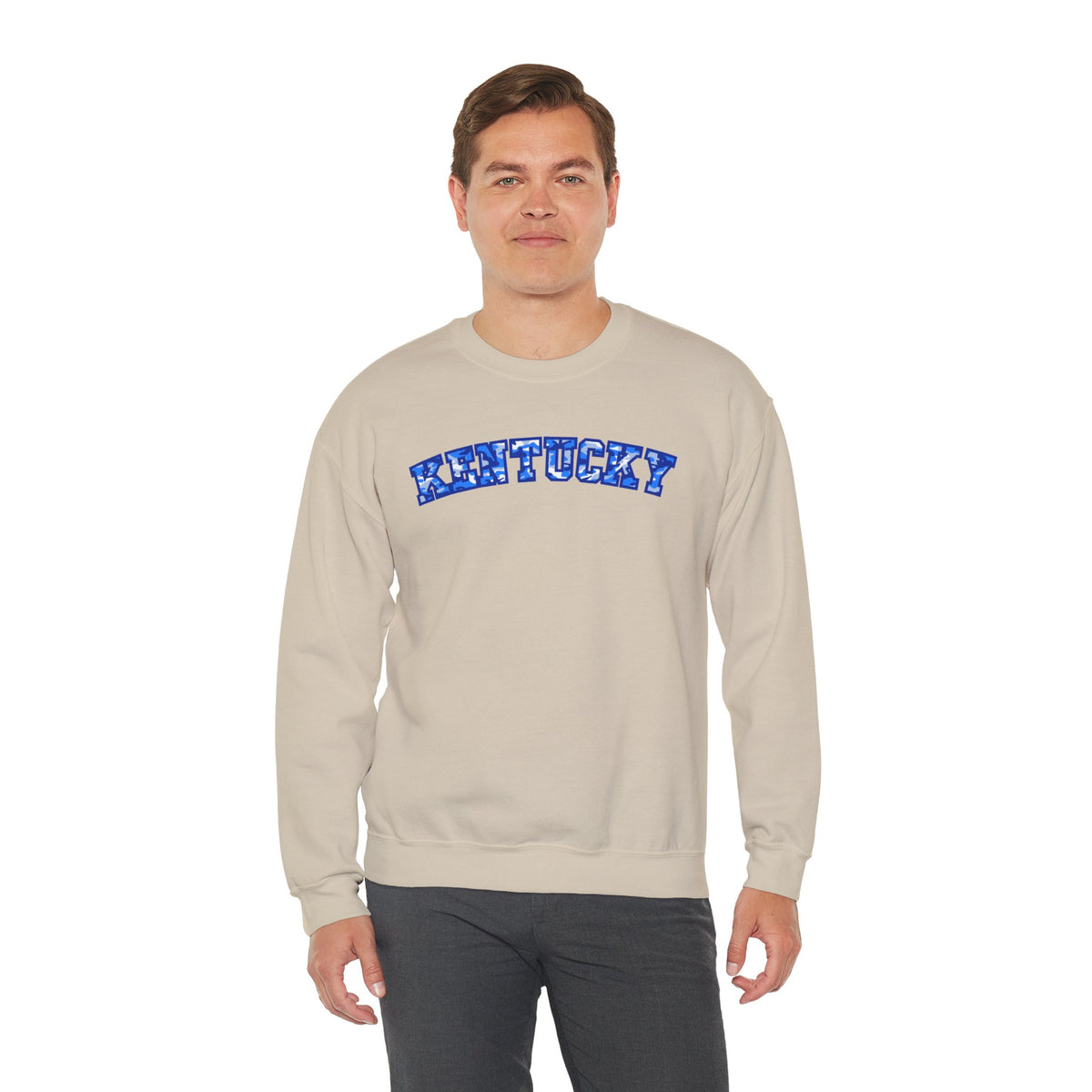 Kentucky Bright Blue Camo Crewneck Sweatshirt