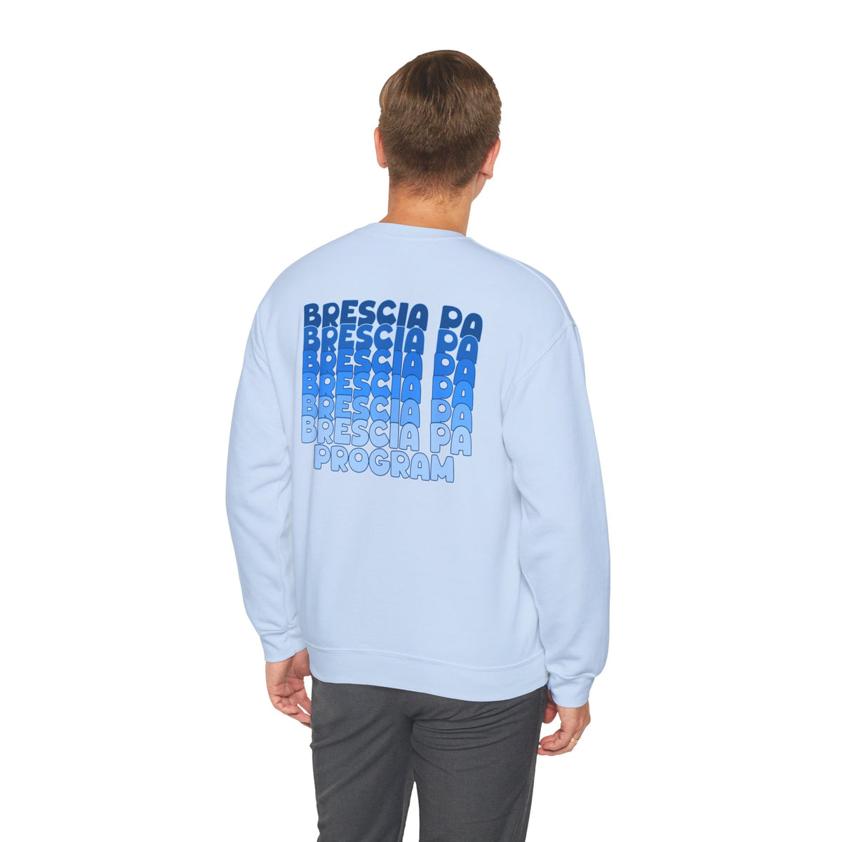 Brescia PA Program Blue Ombre Graphic Crewneck Sweatshirt
