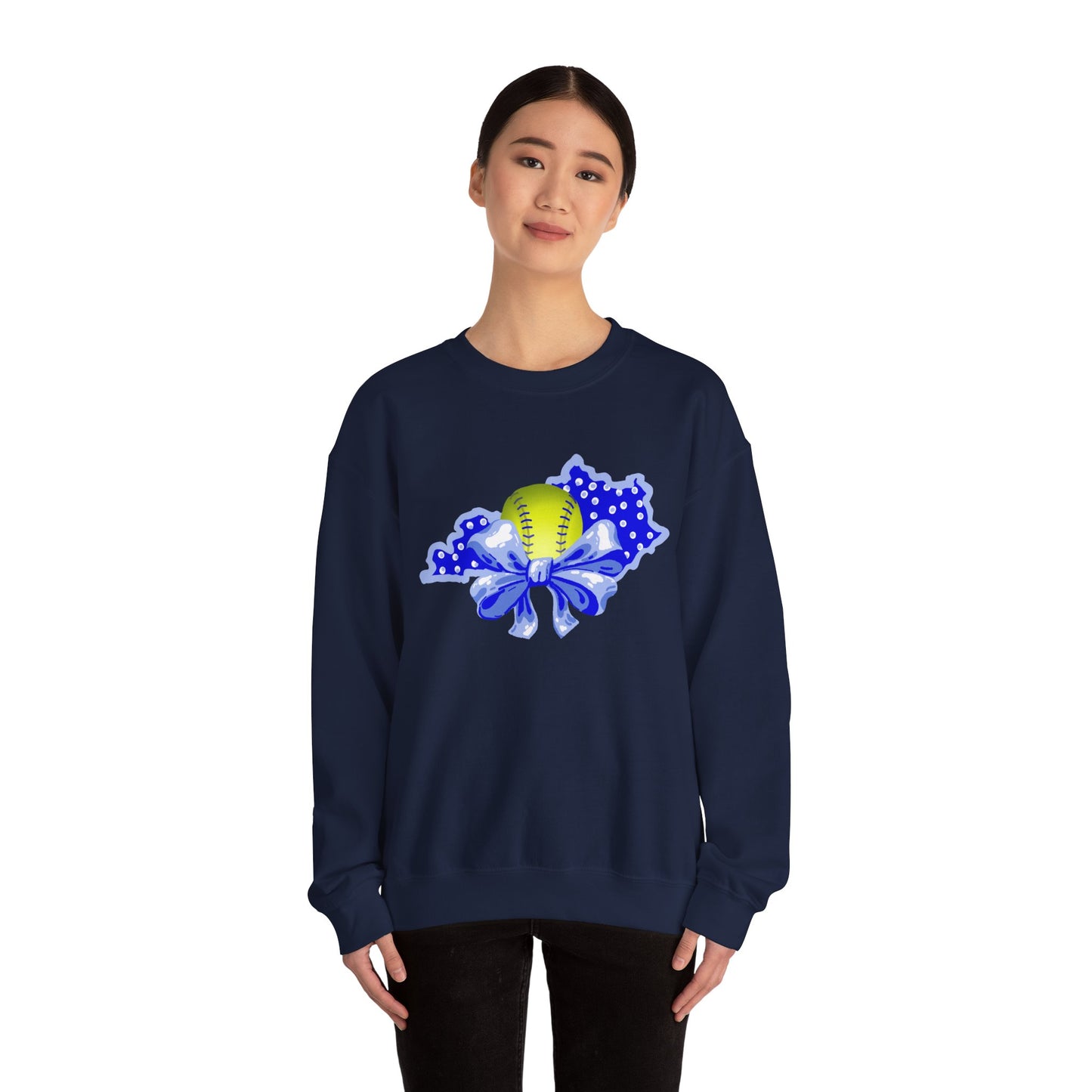 Softball and Bows Kentucky Crewneck