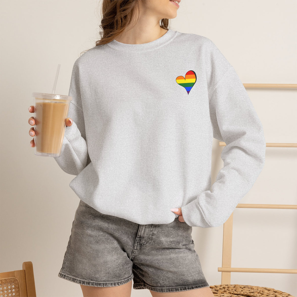 Kentucky Rainbow Stacked Font Crewneck Sweatshirt