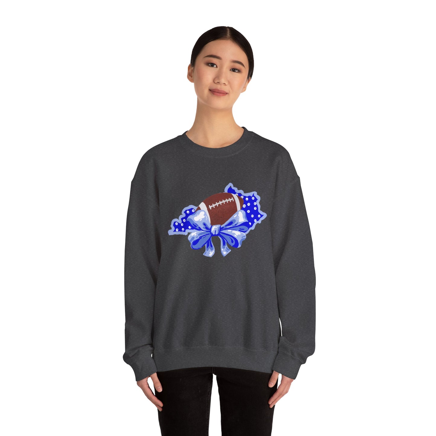 Football and Bows Crewneck Sweatshirt for Fans!
