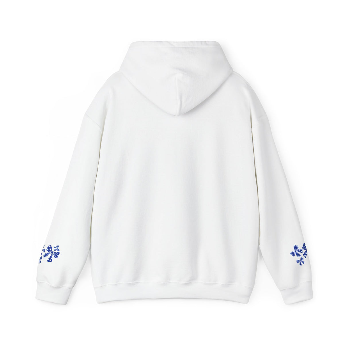 Polka Dot Bow Hoodie — Cute Blue Ribbon Graphic Sweatshirt