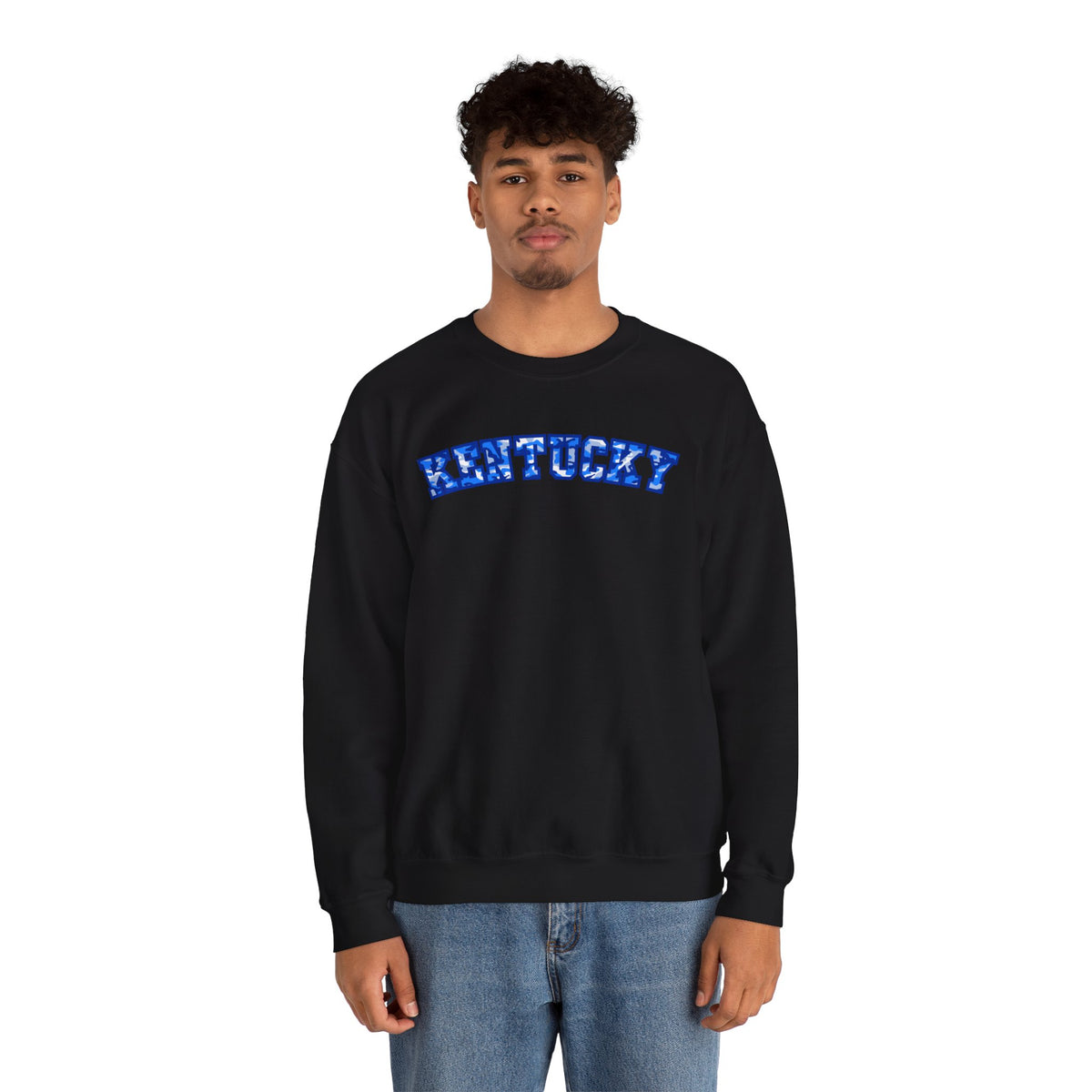 Kentucky Bright Blue Camo Crewneck Sweatshirt