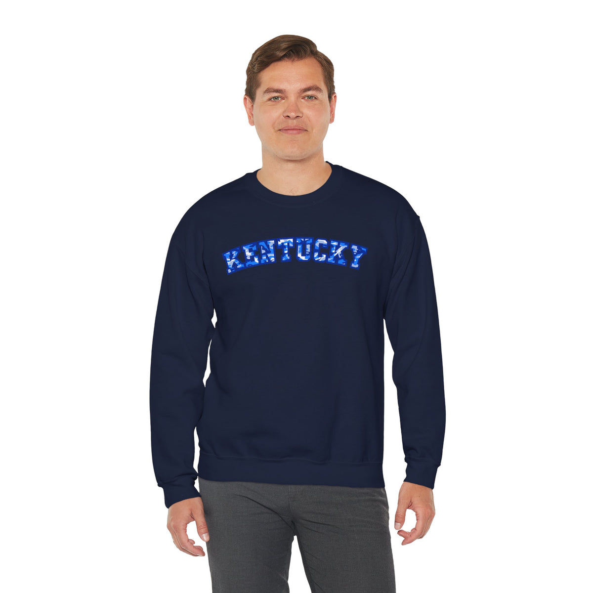 Kentucky Bright Blue Camo Crewneck Sweatshirt
