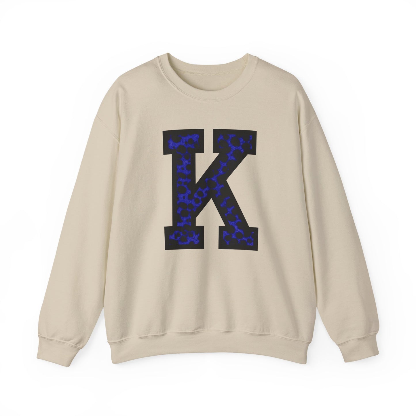 Big K for Kentucky Blue Cheetah Print Crewneck