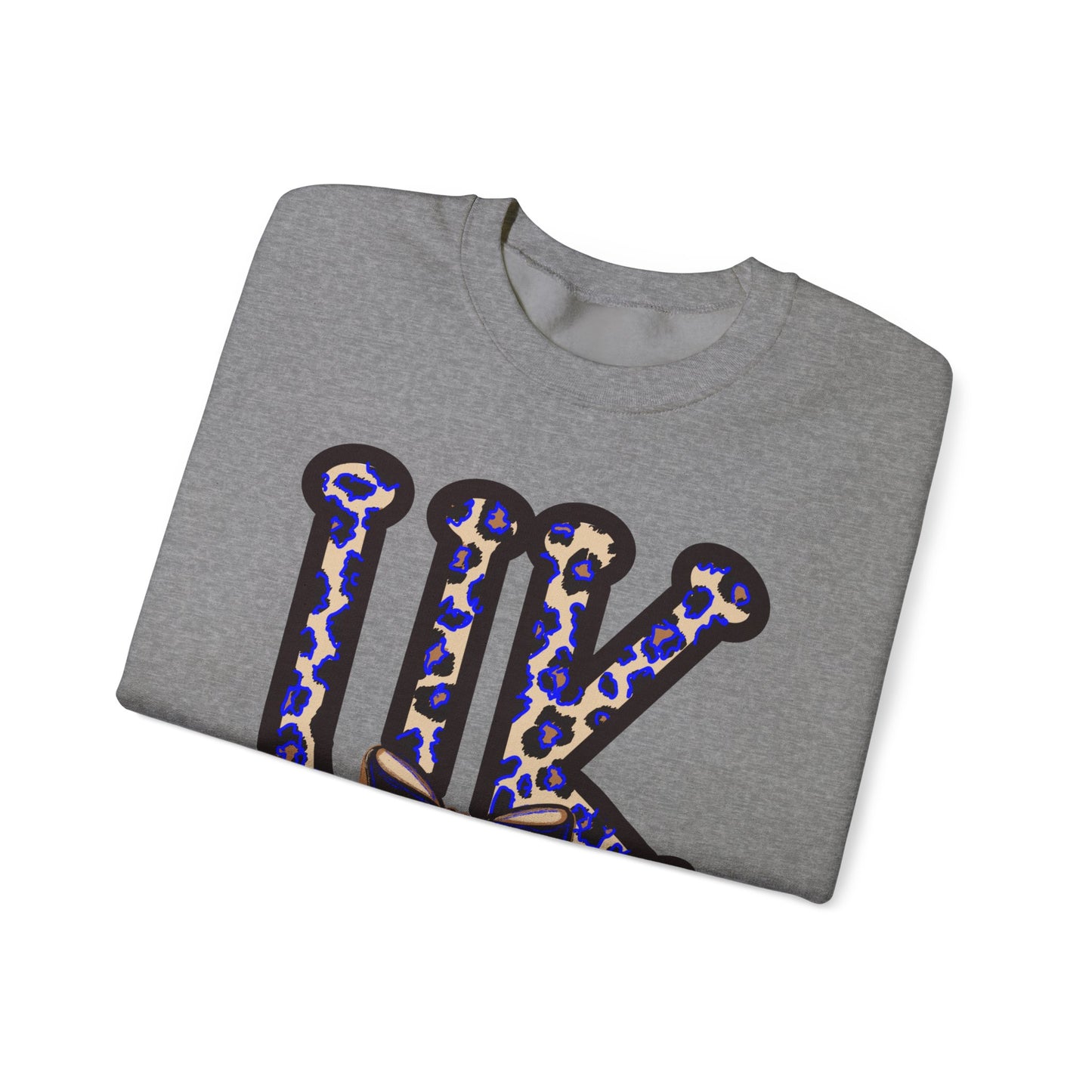 Kentucky Leopard & Black Bow Crewneck