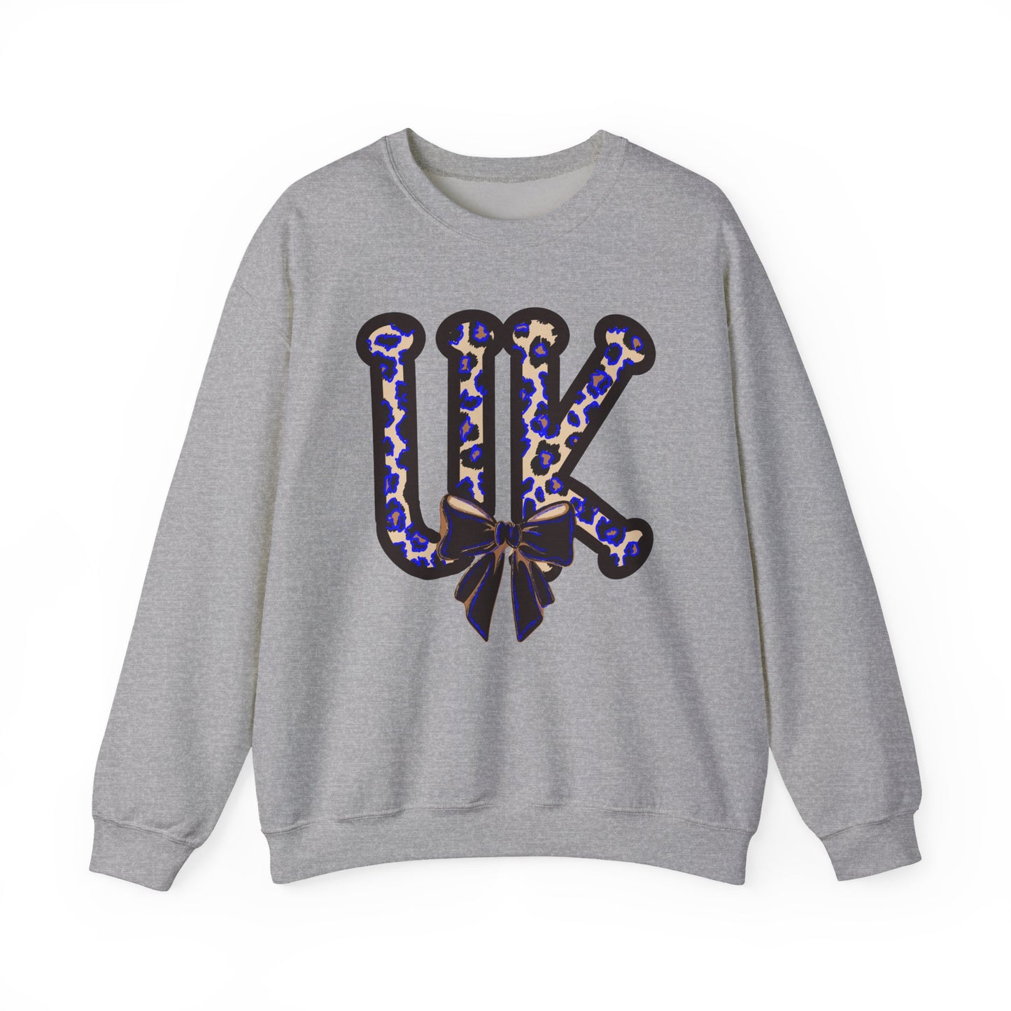 Kentucky Leopard & Black Bow Crewneck
