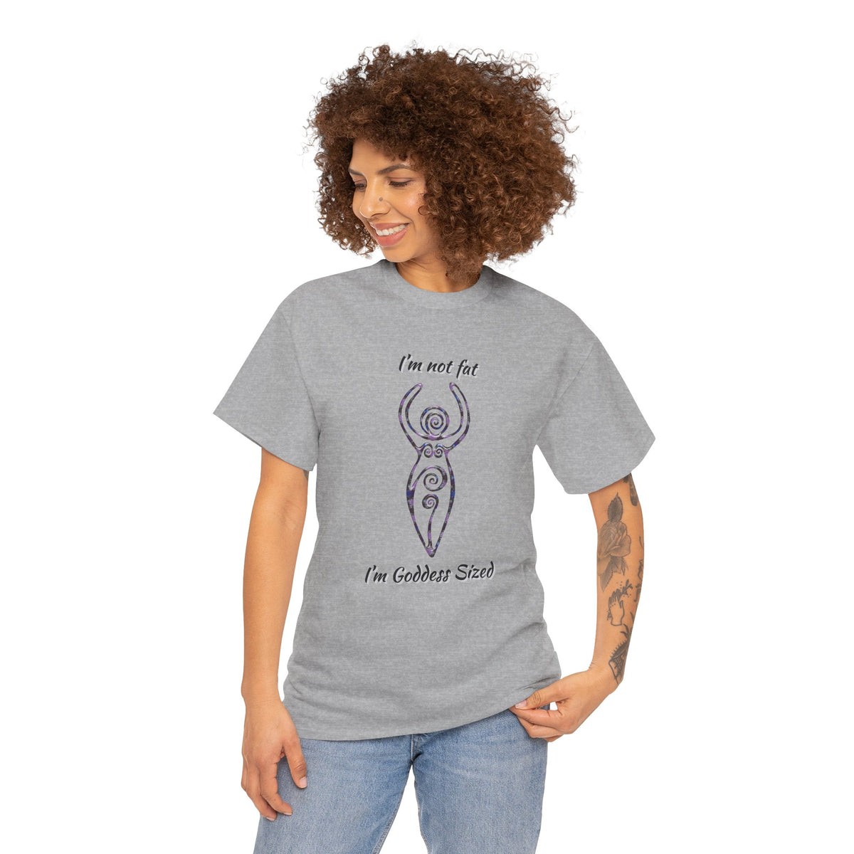 Goddess Sized Tee — "I'm not fat, I'm Goddess Sized" Empowerment T‑Shirt | Andi B. Designs