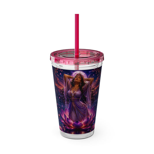Water Goddess 16oz Sunsplash Straw Tumbler | Andi B. Designs