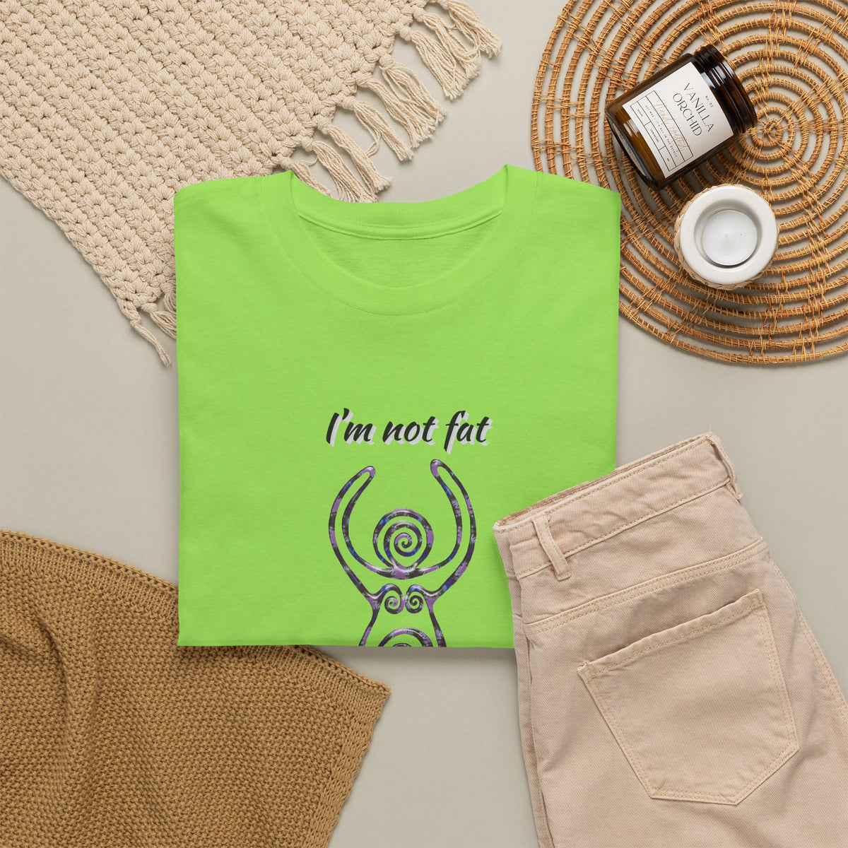Goddess Sized Tee — "I'm not fat, I'm Goddess Sized" Empowerment T‑Shirt | Andi B. Designs