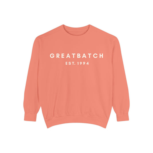 Greatbatch Est. 1994 Vintage Crewneck Sweatshirt | Official Greatbatch of Cookies Merchandise | Comfort Colors® | NATURAL FONT EDITION
