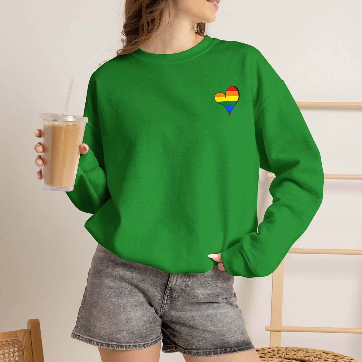 Kentucky Rainbow Stacked Font Crewneck Sweatshirt