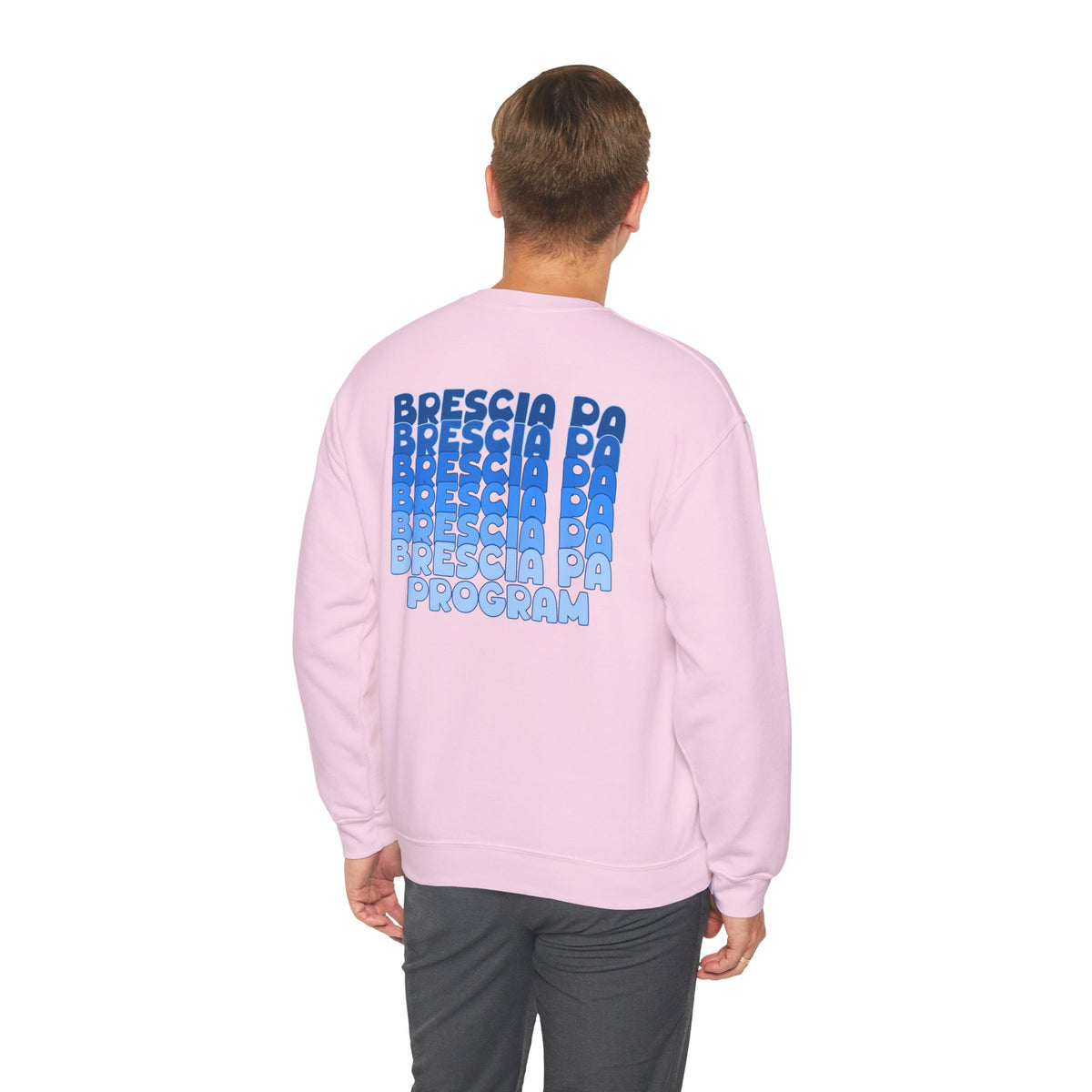 Brescia PA Program Blue Ombre Graphic Crewneck Sweatshirt