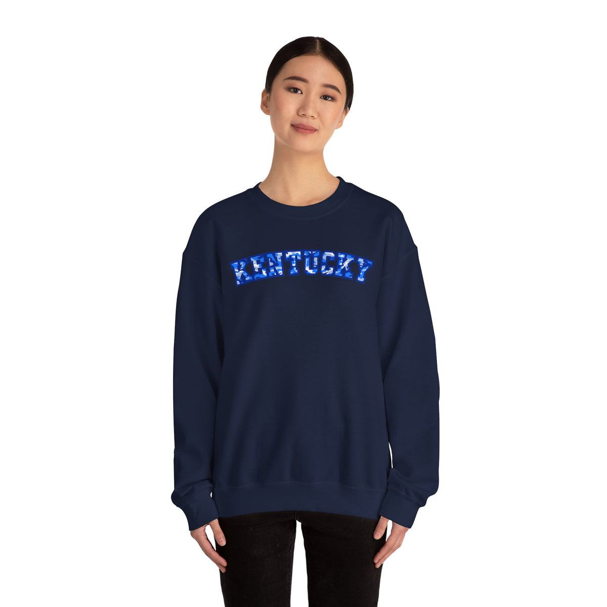 Kentucky Bright Blue Camo Crewneck Sweatshirt
