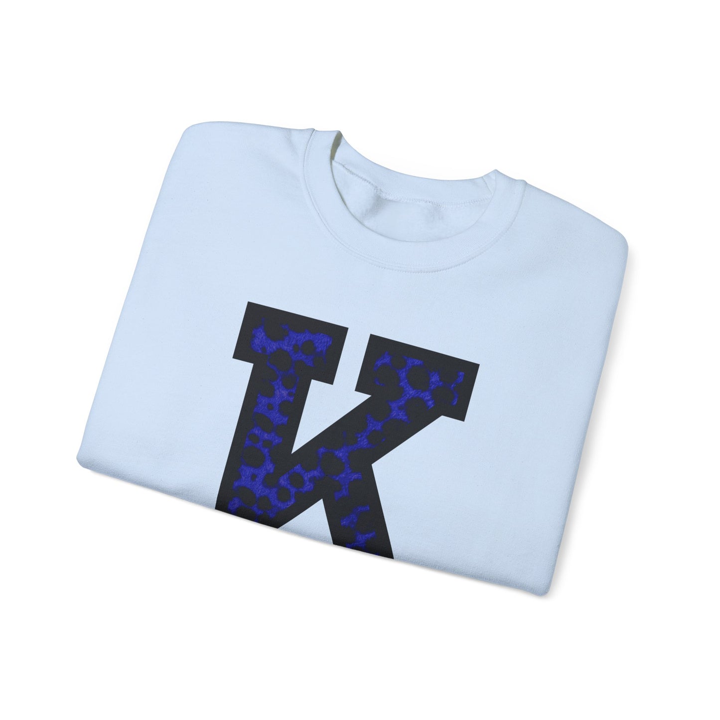Big K for Kentucky Blue Cheetah Print Crewneck