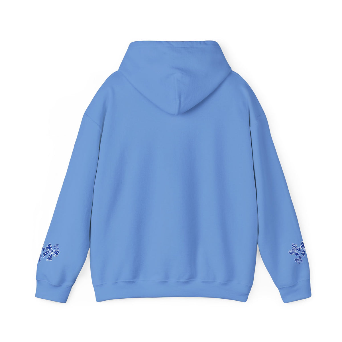 Polka Dot Bow Hoodie — Cute Blue Ribbon Graphic Sweatshirt