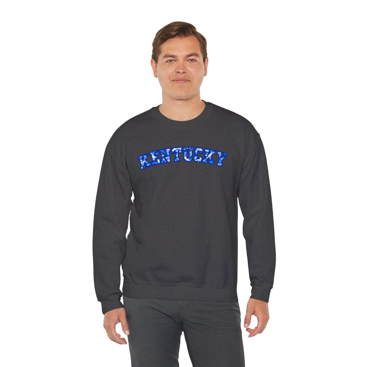 Kentucky Bright Blue Camo Crewneck Sweatshirt