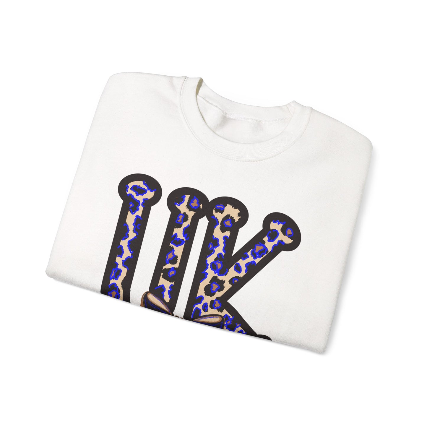 Kentucky Leopard & Black Bow Crewneck