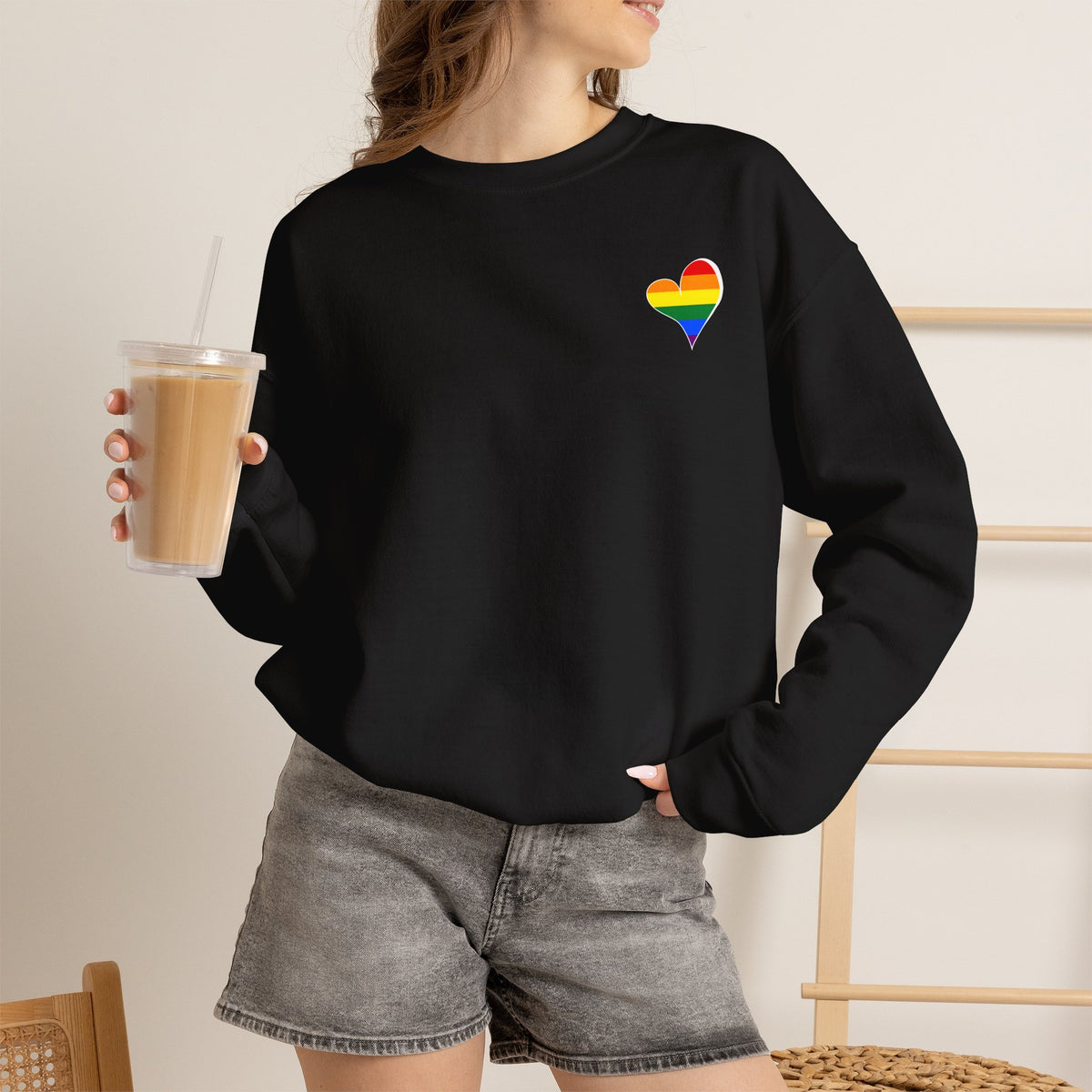 Kentucky Rainbow Stacked Font Crewneck Sweatshirt