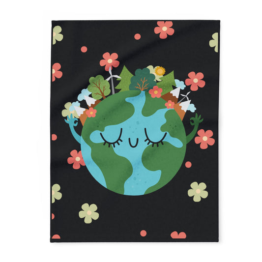 Eco-Conscious 'Cute & Cozy Earth' Arctic Fleece Blanket