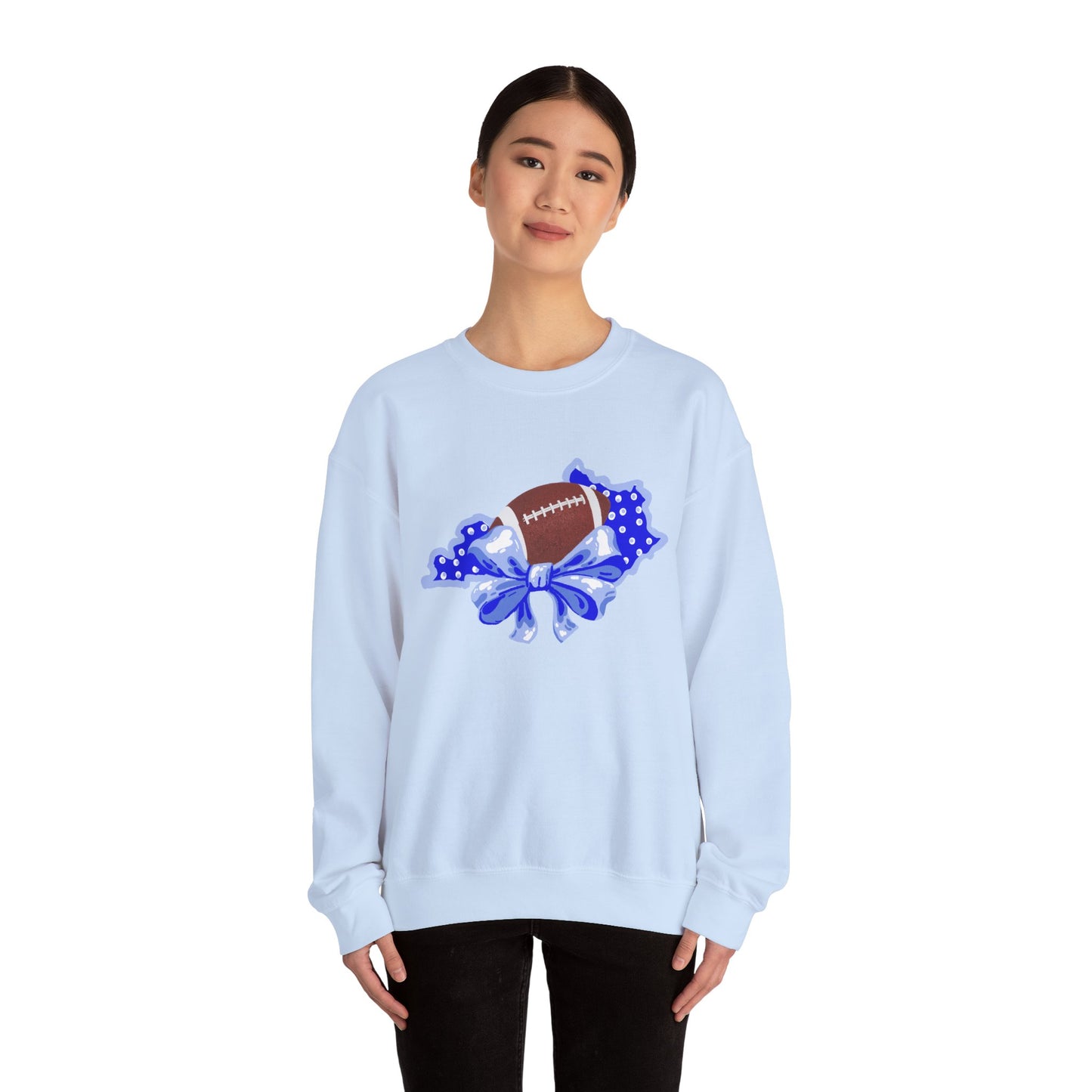 Football and Bows Crewneck Sweatshirt for Fans!