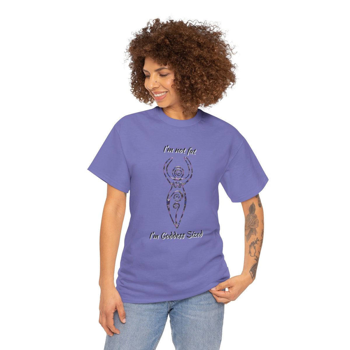 Goddess Sized Tee — "I'm not fat, I'm Goddess Sized" Empowerment T‑Shirt | Andi B. Designs