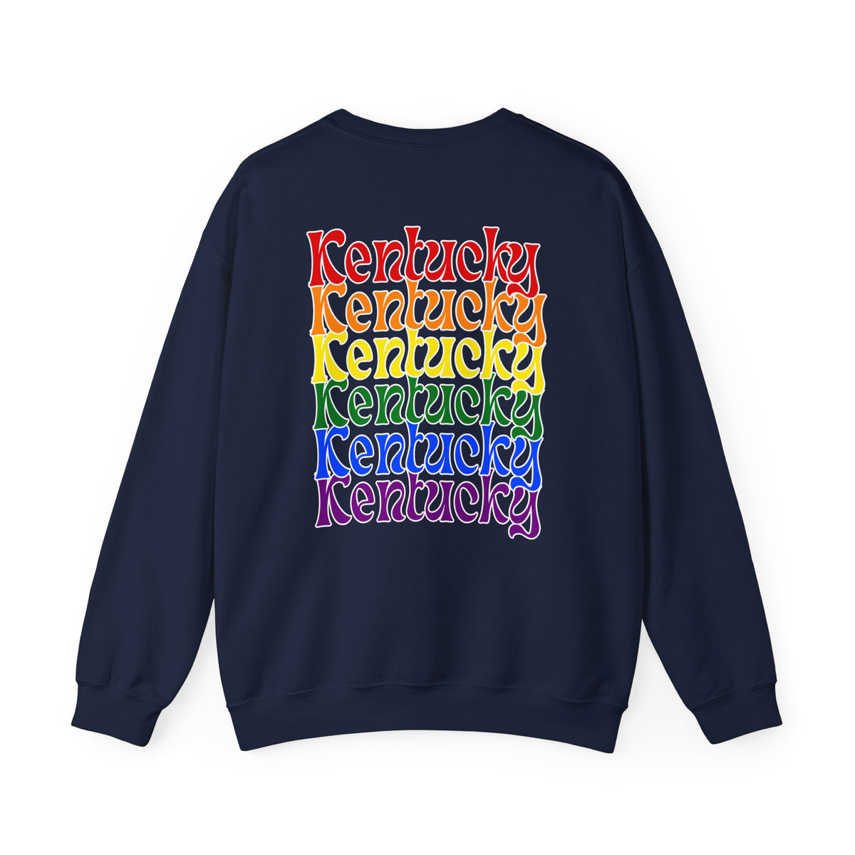 Kentucky Rainbow Stacked Font Crewneck Sweatshirt