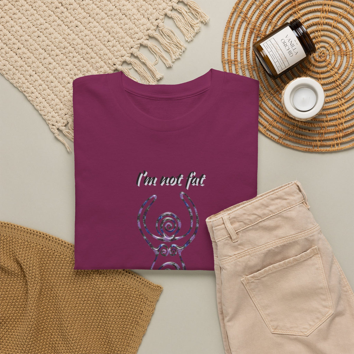 Goddess Sized Tee — "I'm not fat, I'm Goddess Sized" Empowerment T‑Shirt | Andi B. Designs