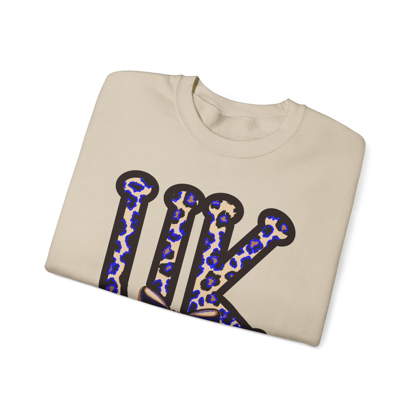 Kentucky Leopard & Black Bow Crewneck