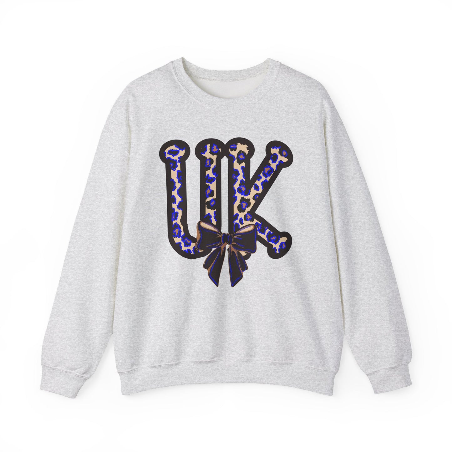 Kentucky Leopard & Black Bow Crewneck