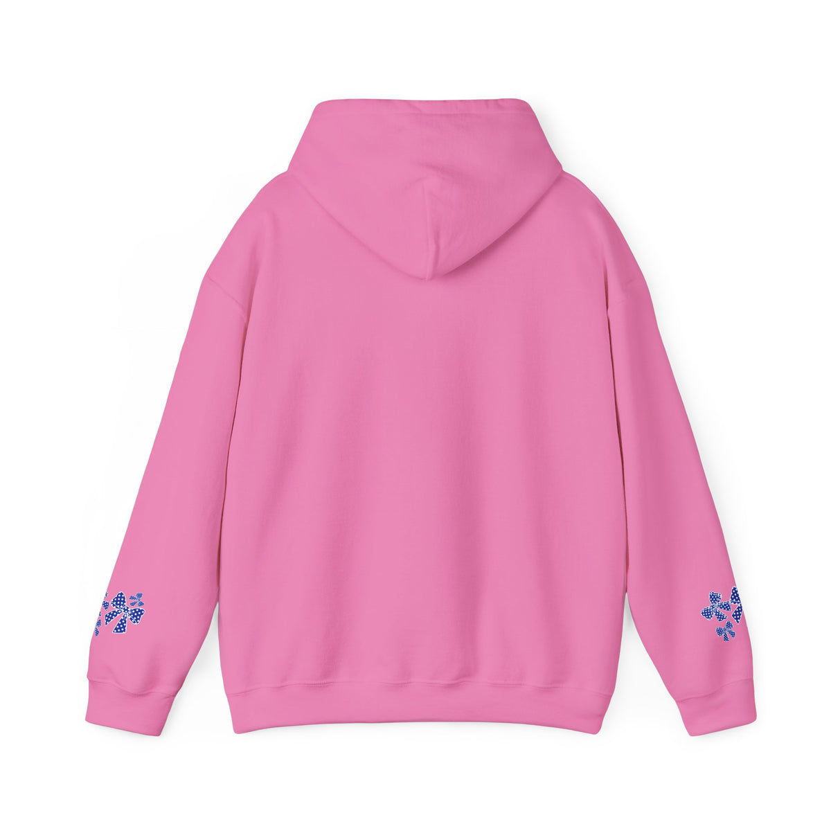 Polka Dot Bow Hoodie — Cute Blue Ribbon Graphic Sweatshirt