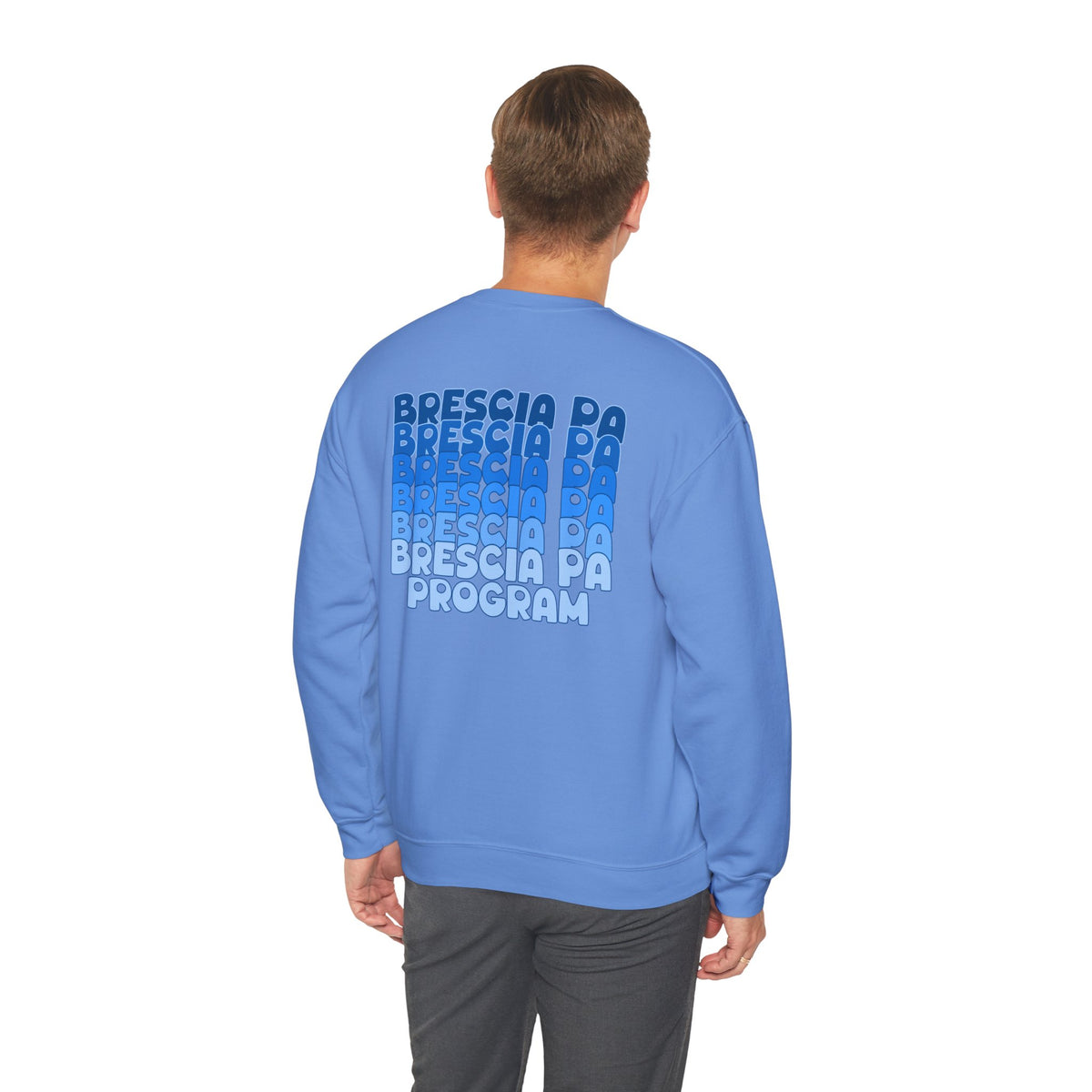 Brescia PA Program Blue Ombre Graphic Crewneck Sweatshirt