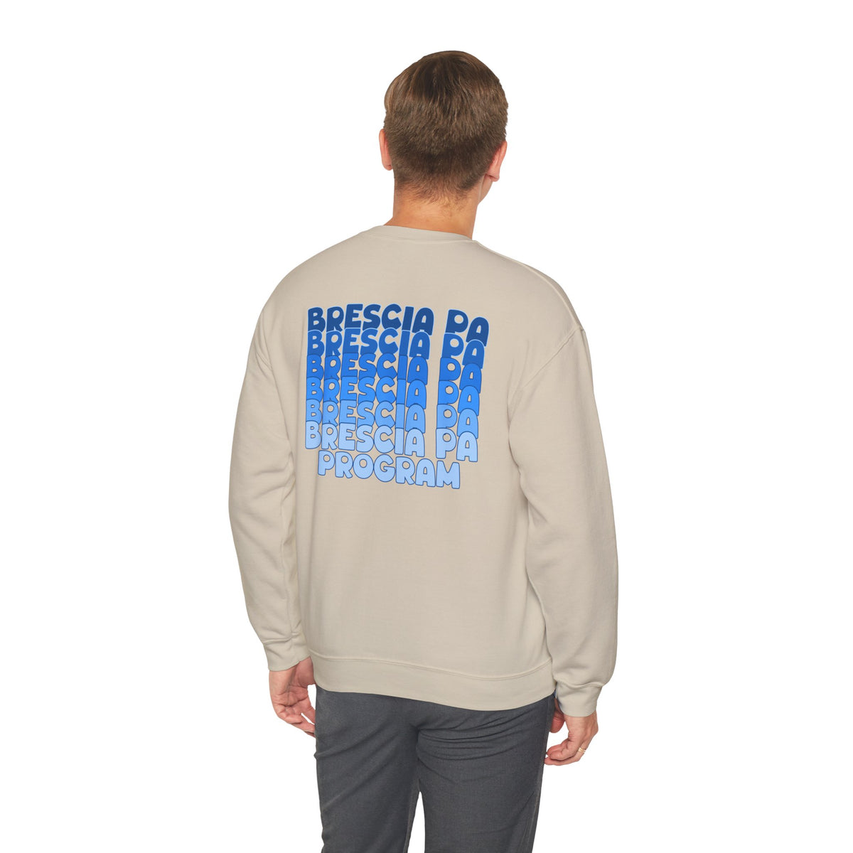Brescia PA Program Blue Ombre Graphic Crewneck Sweatshirt