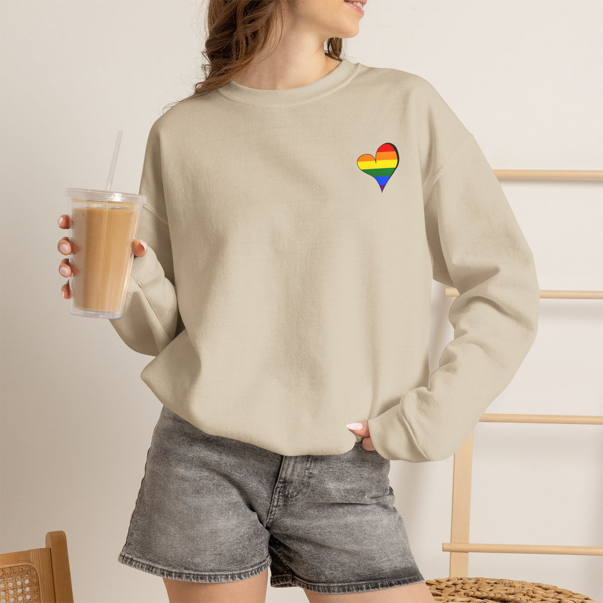 Kentucky Rainbow Stacked Font Crewneck Sweatshirt