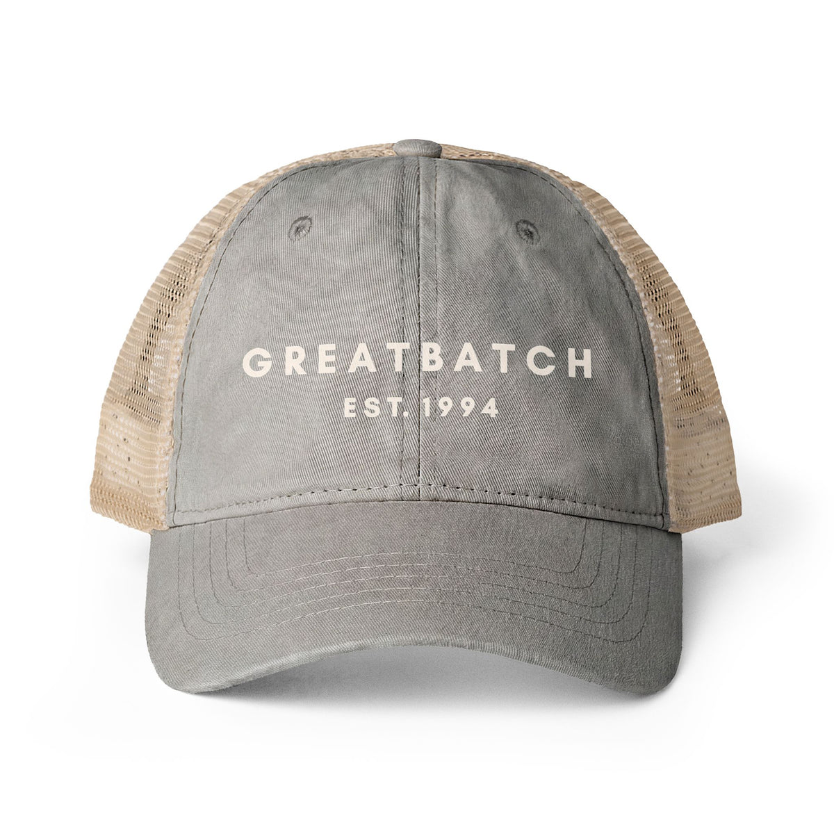 The Greatbatch Hat | Beige Font Patterned Bill