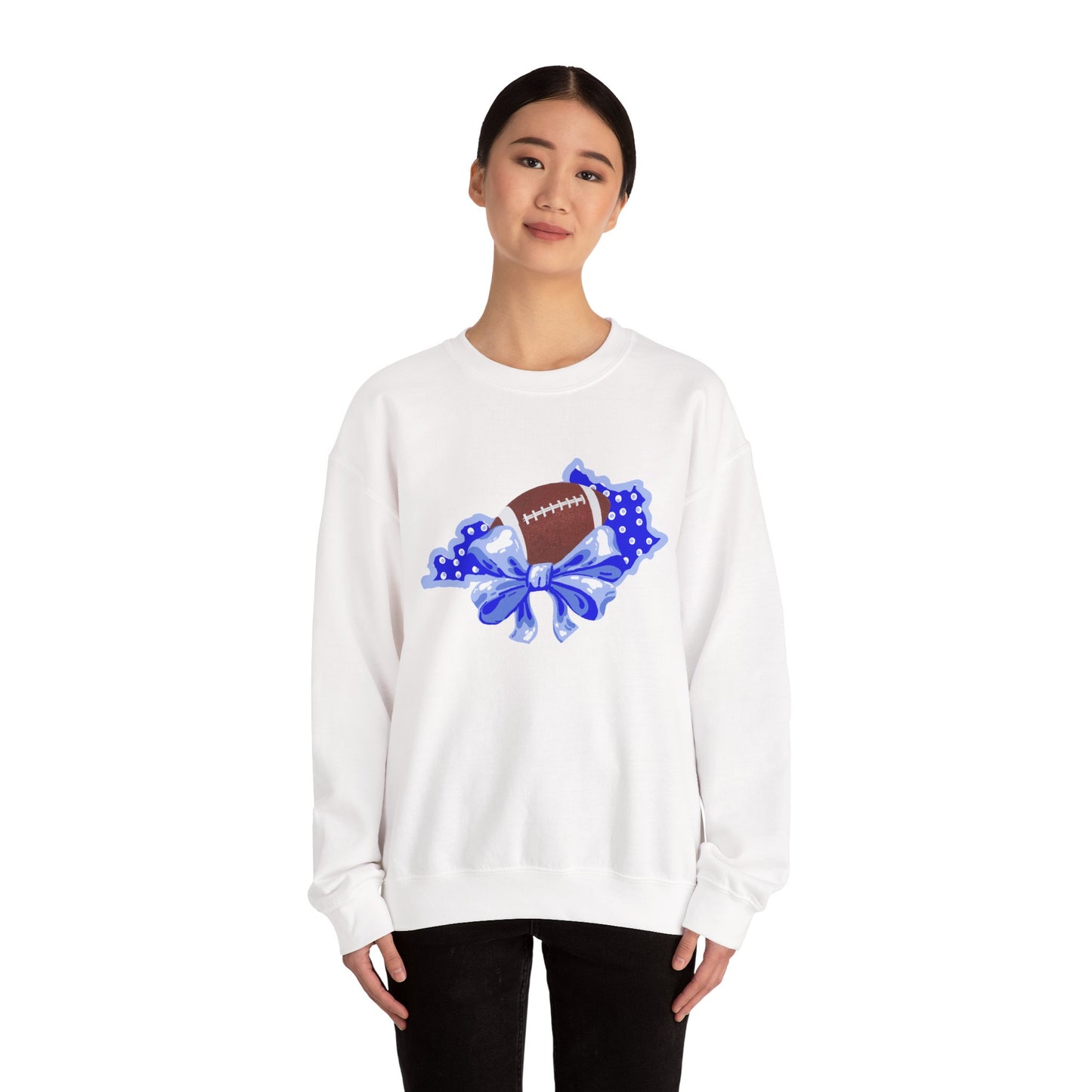 Football and Bows Crewneck Sweatshirt for Fans!