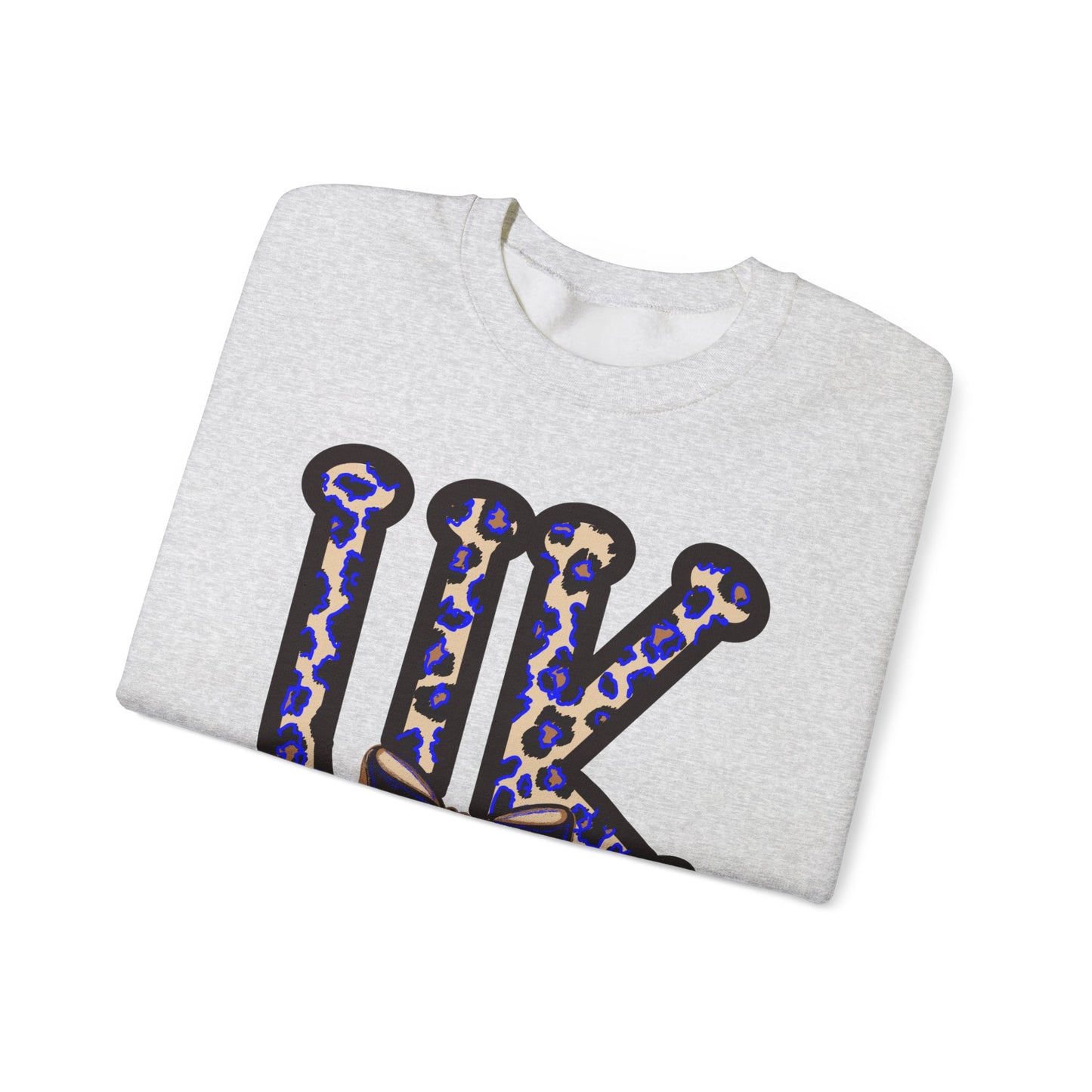 Kentucky Leopard & Black Bow Crewneck