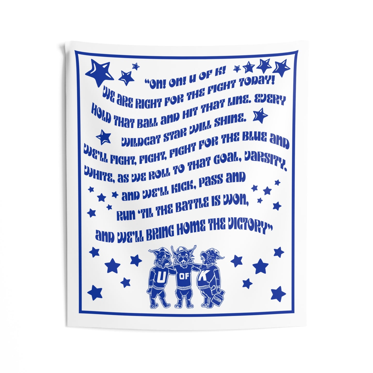 Kentucky Fight Song Indoor Wall Tapestry — Blue Wildcats Lyrics Design