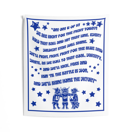Kentucky Fight Song Indoor Wall Tapestry — Blue Wildcats Lyrics Design
