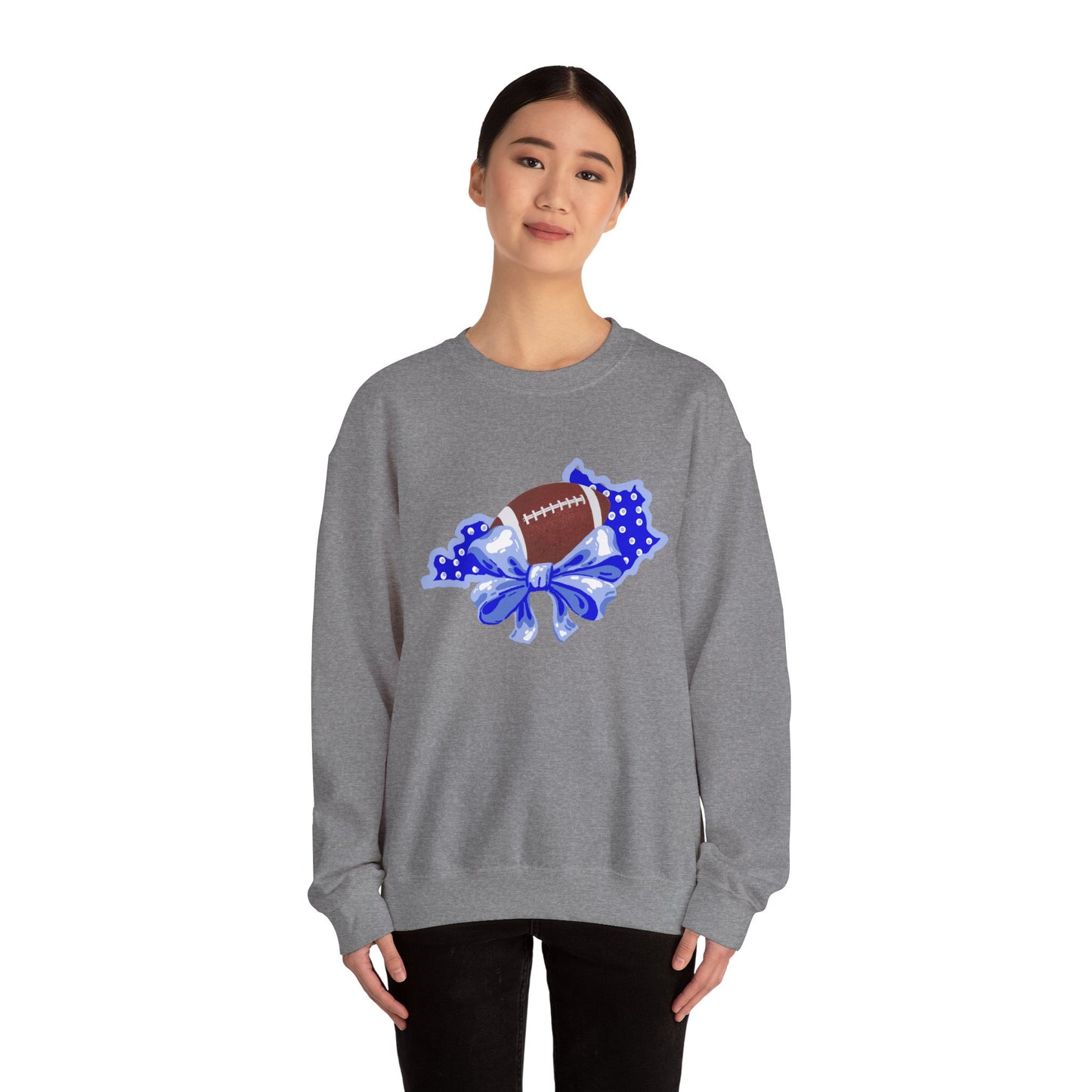 Football and Bows Crewneck Sweatshirt for Fans!