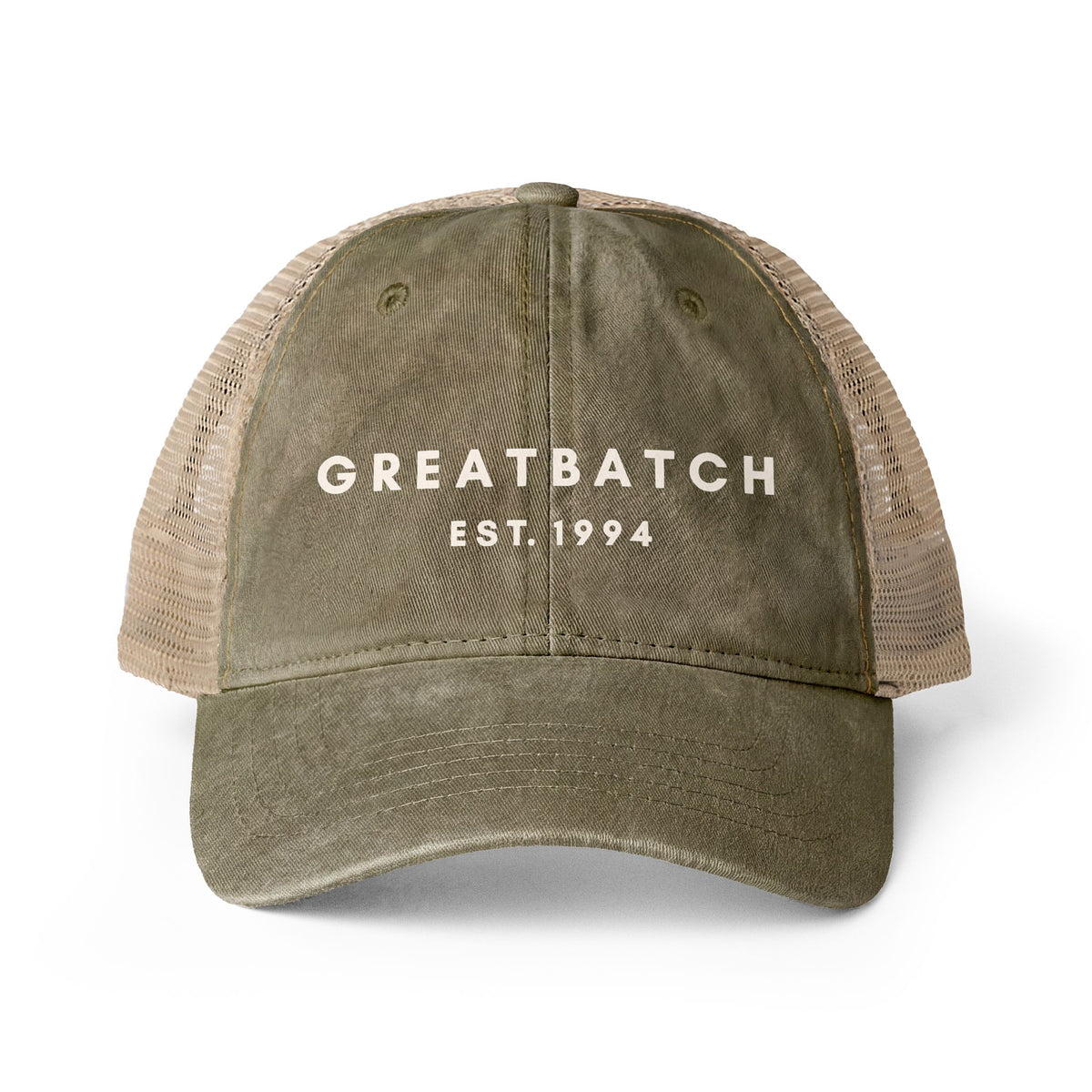 The Greatbatch Hat | Beige Font Patterned Bill