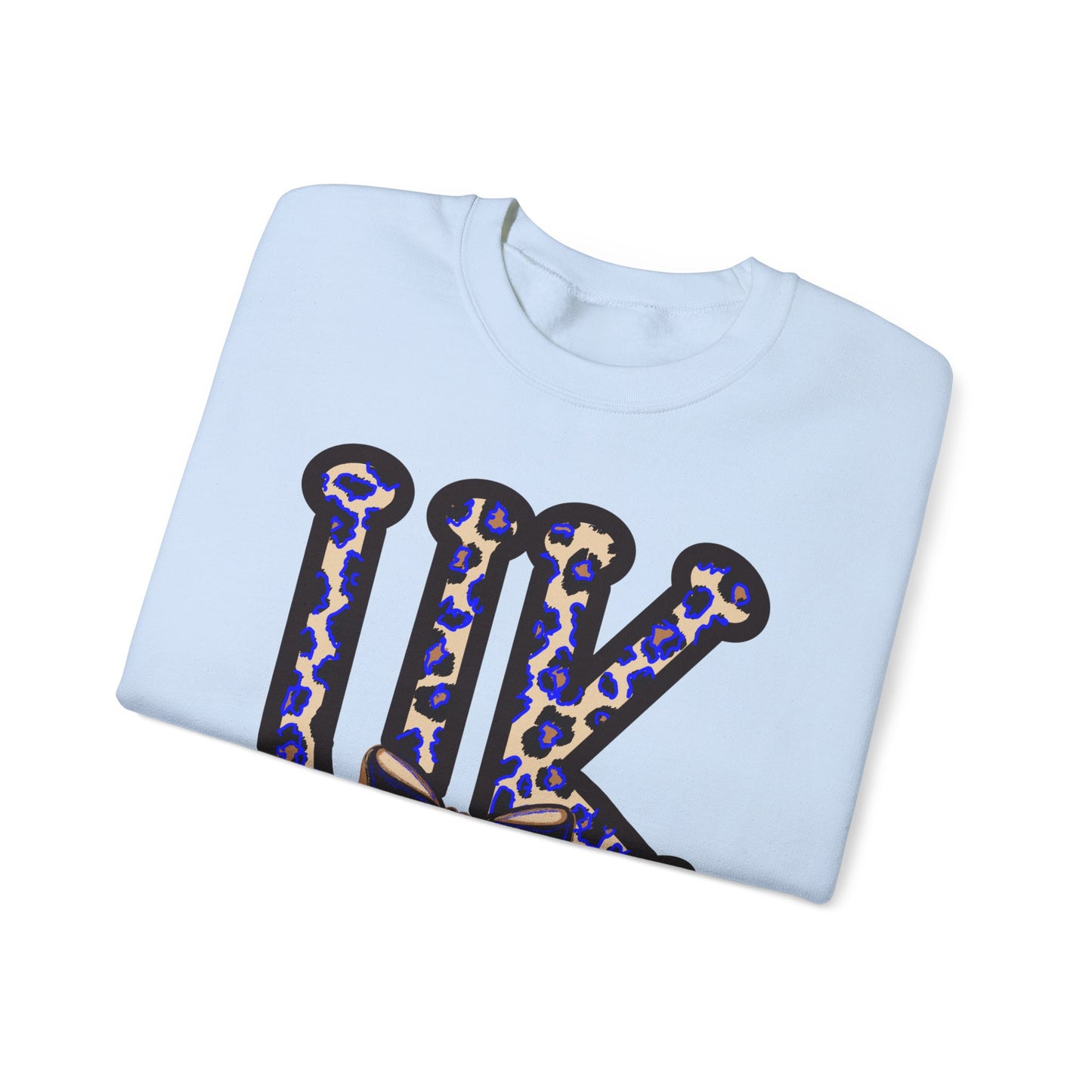 Kentucky Leopard & Black Bow Crewneck