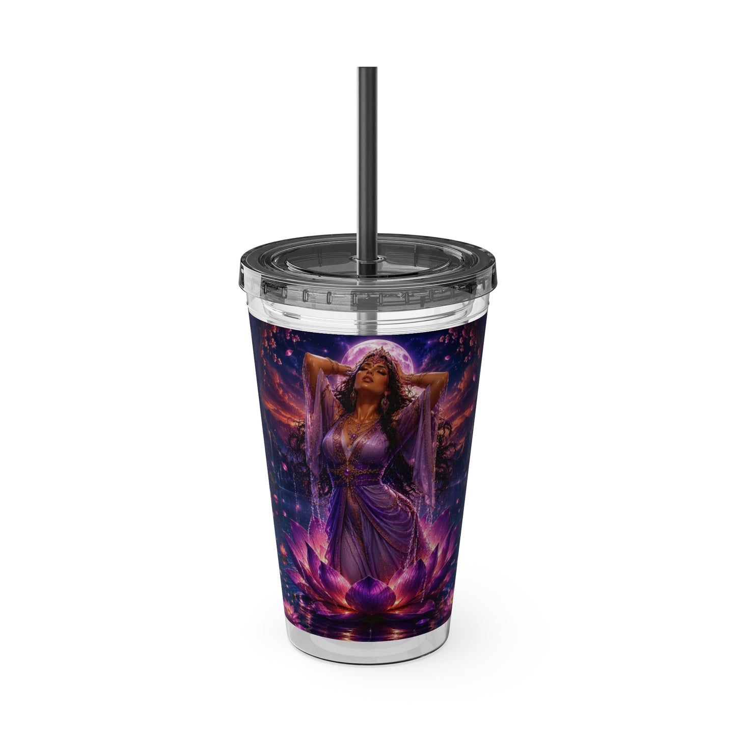 Water Goddess 16oz Sunsplash Straw Tumbler | Andi B. Designs