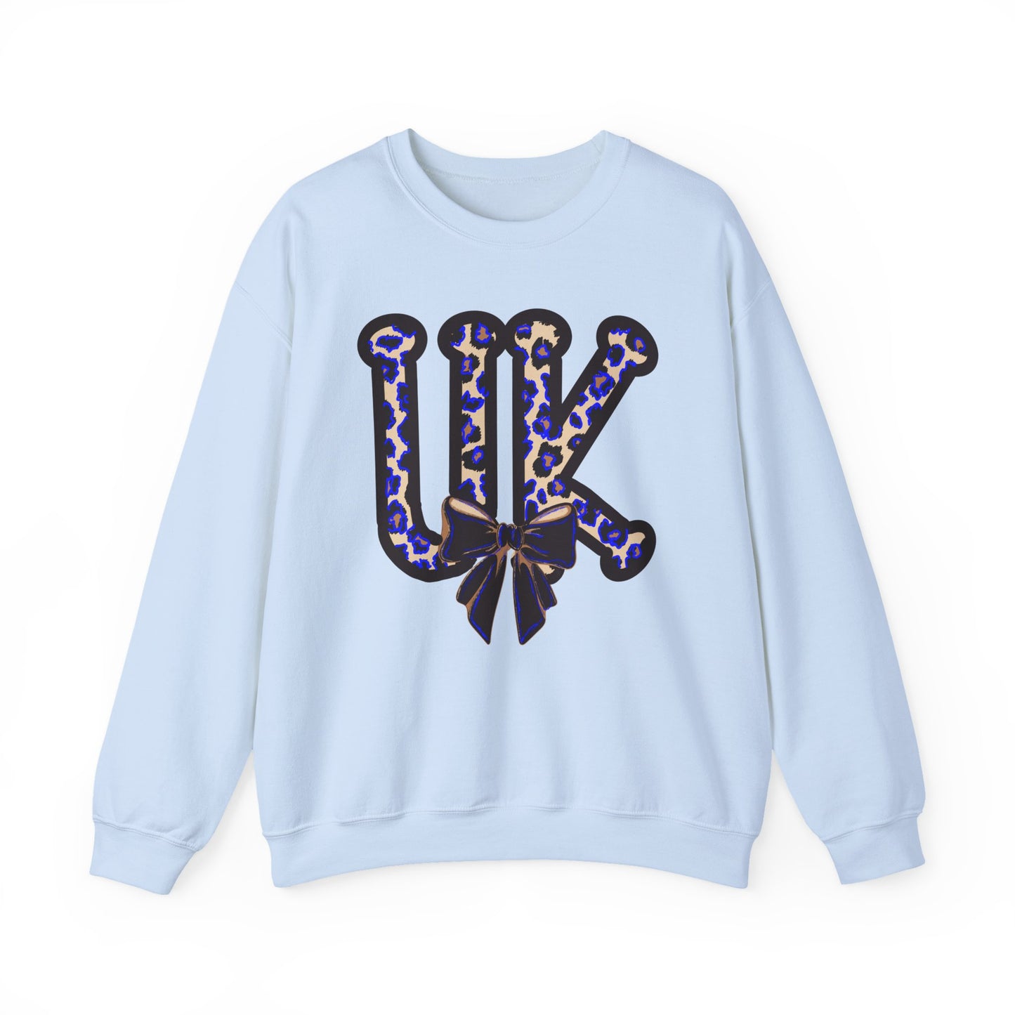 Kentucky Leopard & Black Bow Crewneck