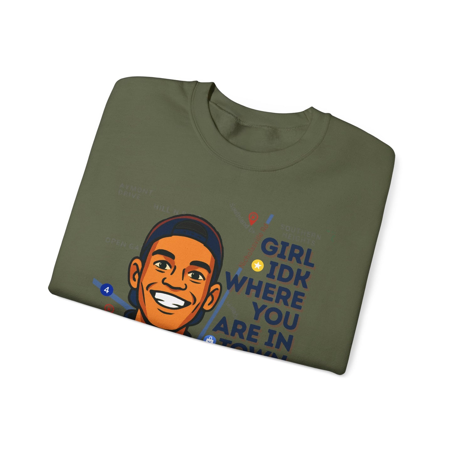 GreatbatchofCookies “Girl Idk Where You Are In Town…” | Lexington Kentucky Crewneck (Dark Font)